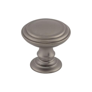 Top Knobs TK321AG Reeded Knob 1 1/2 Inch Ash Gray